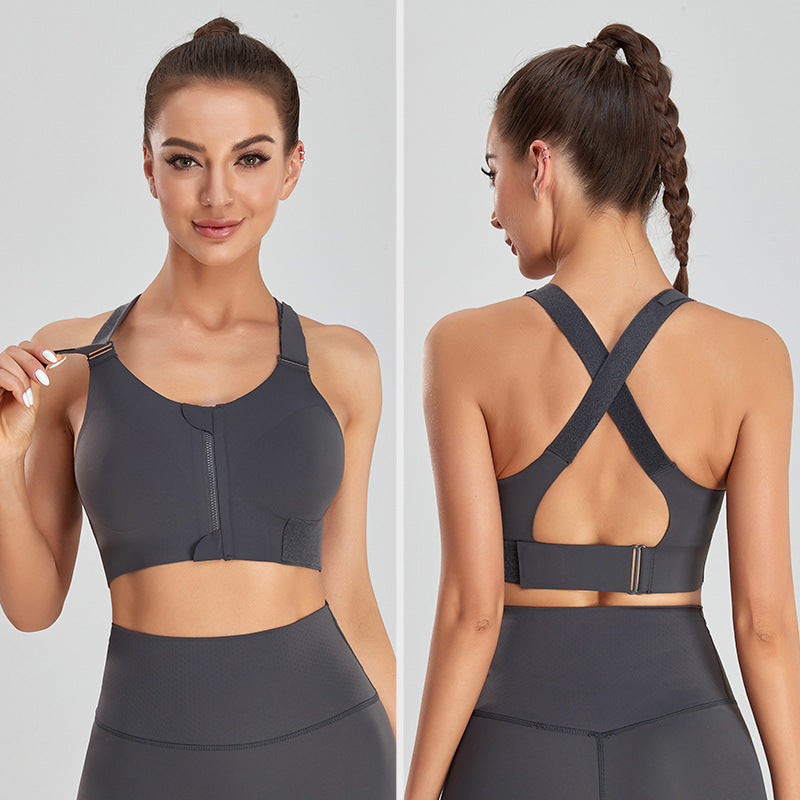 Zippered Detachable Strap Tank Top Style Bra
