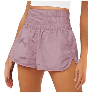 Elastic High Waist Sports Shorts