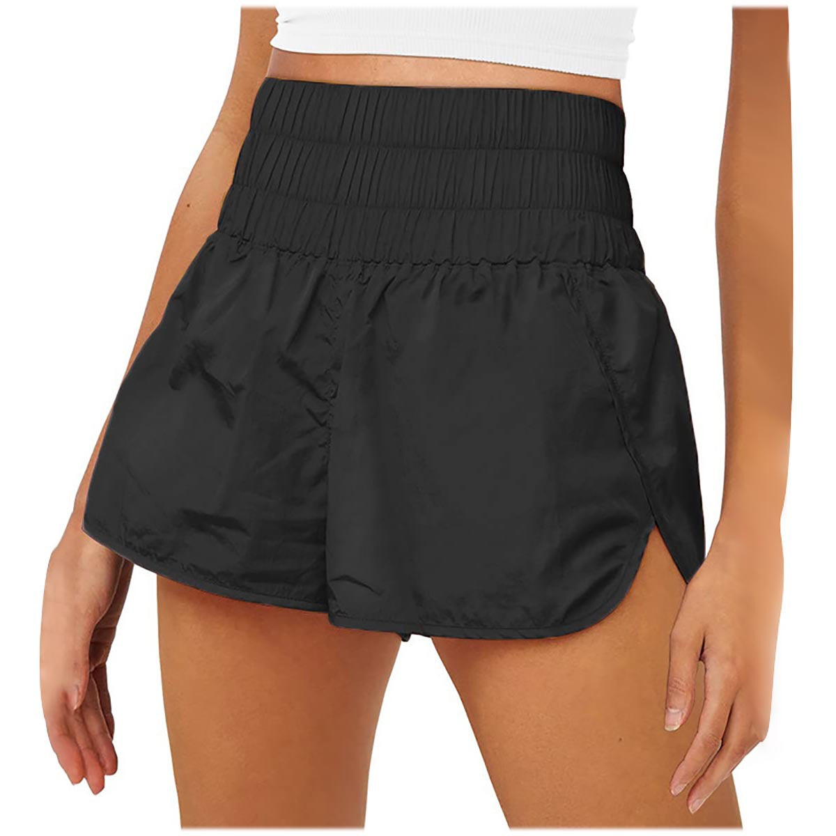 Elastic High Waist Sports Shorts