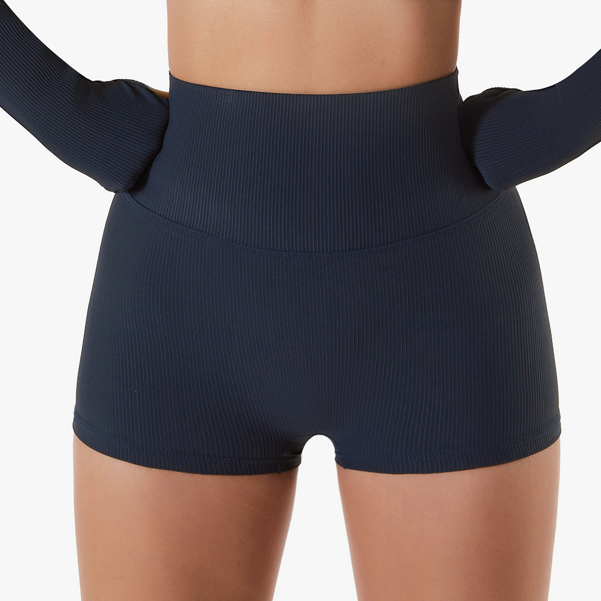 Ribbed Fabric, High Waist, Up-Lifting Shorts