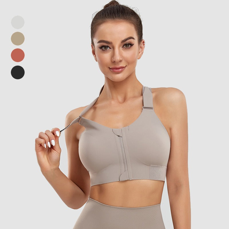 Zippered Detachable Strap Tank Top Style Bra