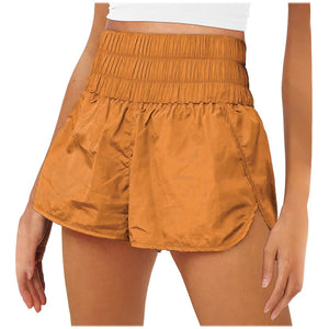 Elastic High Waist Sports Shorts