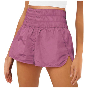 Elastic High Waist Sports Shorts